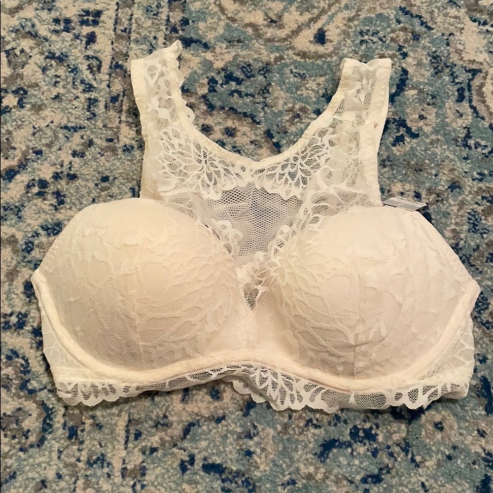 VS PINK Pushup Bra with high neck lace detail.